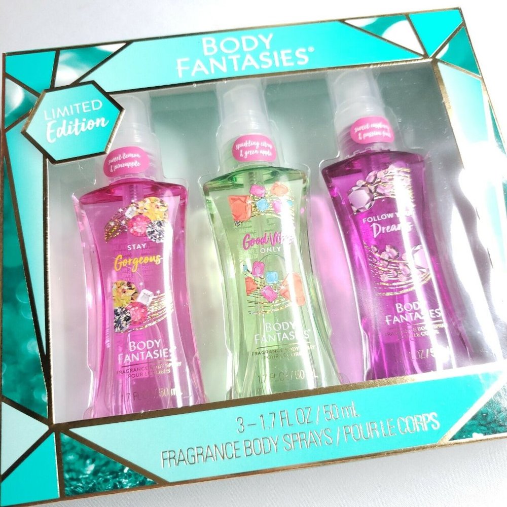 Body Fantasies Gift Set Gorgeous Vibes Dreams Fragrance Spray Limited Edition